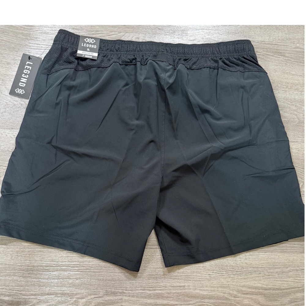 LEG3ND Mens Athletic Shorts Black 7 Inch Inseam XL New With Tags Gym Running